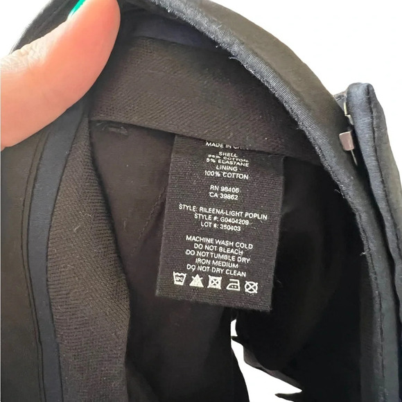 Theory Rileena Asymmetrical Black Skort Cotton 4 - Picture 6 of 6